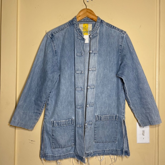 Jean jacket Jackets & Blazers - Blue Denim Jacket with Toggle Closures